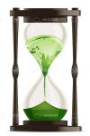 Hourglass with Green World Map Inside